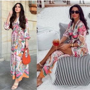 ZARA Medium Pareo Maxi Wrap Dress